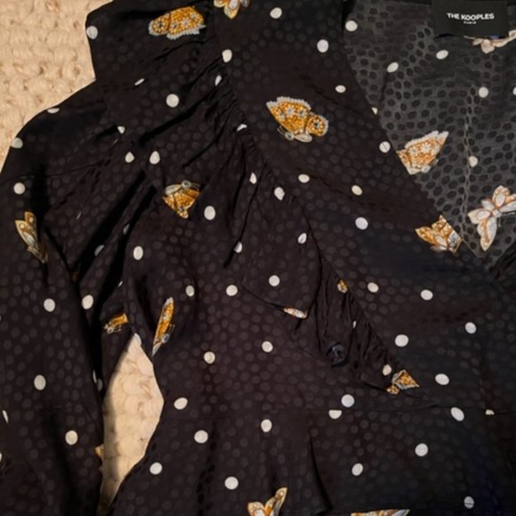 The Kooples | Black & White Butterfly Blouse | Size M - Picture 2 of 4